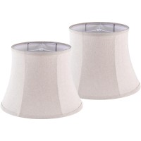 Jerhouse Beige Drum Lamp Shades Set Of 2 Medium Linen Lampshade 10Top 14Bottom 10Hightspider Farmhouse Lamp Shade For