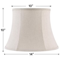 Jerhouse Beige Drum Lamp Shades Set Of 2 Medium Linen Lampshade 10Top 14Bottom 10Hightspider Farmhouse Lamp Shade For