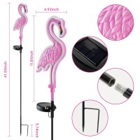 2Pack Solar Flamingo Pink Neon Light Flamingo Solar Lights Outdoor Yard Flamingos Waterproof Garden Stake Light Flamingo Lights