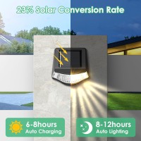 Solar Fence Lights 8 Pack Waterproof Solar Lights Outdoor 2 Led Solar Deck Lights For Stairs Step Fence Wall Yard And Pati