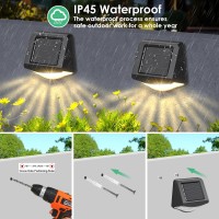 Solar Fence Lights 8 Pack Waterproof Solar Lights Outdoor 2 Led Solar Deck Lights For Stairs Step Fence Wall Yard And Pati