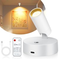 Wireless Led Spot Lights Indoor Rechargeable Uplighting Indoor With Remote Control Picture Light Battery Operated With Timer A