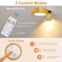 Glighone 6Pcs Rechargeable Picture Lights Battery Operated Wall Lights For Pictures With Remote Dimmable And Timer 3 Lighting M