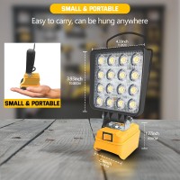 L1Nxixi Cordless 20V Max Led Work Light For Dewalt Battery 45W 4500Lm Flashlight Battery Light Led Flood Light With Usb Chargi