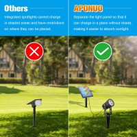 Aponuo Solar Spot Lights Outdoor 6In1 Solar Landscape Lights Dusk To Dawn Solar Uplights Ip65 Waterproof 98Ft Cable Outdoor S