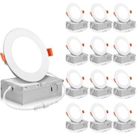 Baiyilux 12 Pack Recessed Lighting 4 Inch Led Recessed Lights With Junction Box 6000K Dayligh Canless Recessed Led Ceiling Lig