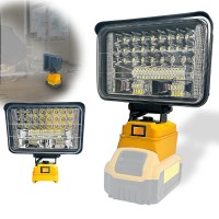 L1Nxixi Cordless 20V Max Led Work Light For Dewalt Battery 60W 5400Lm Portable Flashlight Led Flood Light Battery Light With T