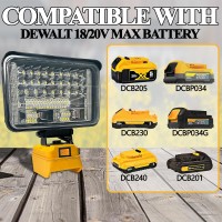 L1Nxixi Cordless 20V Max Led Work Light For Dewalt Battery 60W 5400Lm Portable Flashlight Led Flood Light Battery Light With T