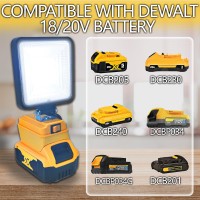 L1Nxixi Portable Led Work Light For Dewalt 20V Battery 45W 4500Lm Cordless Flood Lights With Low Voltage Protection And Usb Cha