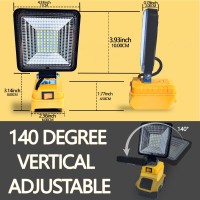 L1Nxixi Portable Led Work Light For Dewalt 20V Battery 45W 4500Lm Cordless Flood Lights With Low Voltage Protection And Usb Cha