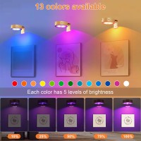 6Pcs Rechargeable Picture Lights 13 Rgb Color Magnetic Led Wireless Art Display Light Battery Operated Wall Lights For Pictures