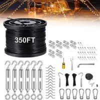 Ugarden Upgraded Outdoor String Light Hanging Kit 350Ft Globe String Light Suspension Kit Wexpansion Hook Stainless Steel 304