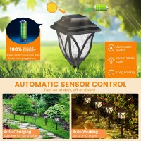 6 Pack Solar Lights Outdoor Waterproof Solar Garden Lights Solar Lights For Outside With Warm Led Light Solar Yard Lights Land