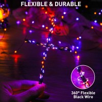 Jmexsuss 4 Pack 50 Led Fairy Lights Battery Operated Orange And Purple Halloween Lights Perfect For Halloween Decorations Pa