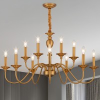 Lightdamy Farmhouse Chandeliers For Dining Room Light Fixtures Over Table Dining Room Chandeliers 12Light Brass Chandeliers F