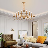 Lightdamy Farmhouse Chandeliers For Dining Room Light Fixtures Over Table Dining Room Chandeliers 12Light Brass Chandeliers F