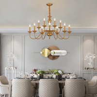 Lightdamy Farmhouse Chandeliers For Dining Room Light Fixtures Over Table Dining Room Chandeliers 12Light Brass Chandeliers F