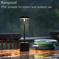 Cordless Table Lamp Rechargeable Outdoor Portable Battery Operated Led Light Ip54 3 Color Dimmable For Home Restaurant Outsid