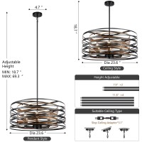 Sigaitwei 6Light Dining Room Chandeliers Farmhouse