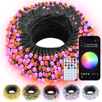 Echosari Smart String Lights Rgb Color Changing Ic 100 Led 33Ft Fairy Lights With Remote App Control Music Sync Christmas Tr