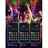 Echosari Smart String Lights Rgb Color Changing Ic 100 Led 33Ft Fairy Lights With Remote App Control Music Sync Christmas Tr