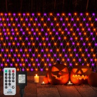 Echosari Halloween 720 Led Net Lights 20Ft X 13Ft Large Size Bush Lights Plug In Ip68 Fully Waterproof Outdoor Net Lights With