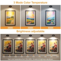 Nulmvic 3 Pack Picture Lights For Wallrechargeable Battery Operated Wall Lights Led Art Light For Painting With Remote Control