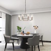 Lanhall 8Light Modern Chandeliers For Dining Room Light Fixture Brushed Nickel Kitchen Chandelier Ceiling Hanging Pendant Light