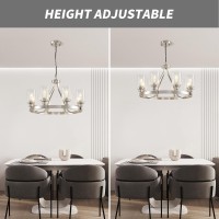 Lanhall 8Light Modern Chandeliers For Dining Room Light Fixture Brushed Nickel Kitchen Chandelier Ceiling Hanging Pendant Light