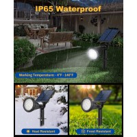 Fratink Solar Spot Lights Outdoor 14 Led Outdoor Solar Lights For Yard 4 Mode Solar Spotlights With Auto Onoff 2In1 Waterp