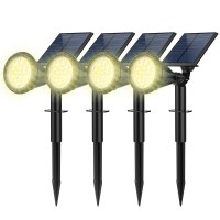 Fratink Solar Spot Lights Outdoor 4 Pack Outdoor Solar Lights For Yard Ip65 Waterproof Solar Spotlights With 4 Modes 2In1 A