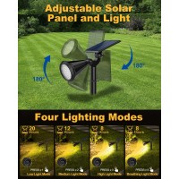 Fratink Solar Spot Lights Outdoor 4 Pack Outdoor Solar Lights For Yard Ip65 Waterproof Solar Spotlights With 4 Modes 2In1 A