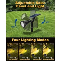 Fratink Solar Spot Lights Outdoor 6 Pack Outdoor Solar Lights For Yard Ip65 Waterproof Solar Spotlights With 4 Modes 2In1 A