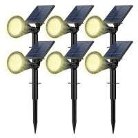 Fratink Solar Spot Lights Outdoor 6 Pack Outdoor Solar Lights For Yard Ip65 Waterproof Solar Spotlights With 4 Modes 2In1 A