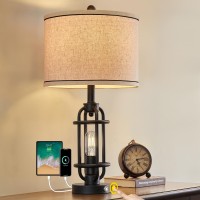 Gsafava Industrial Black Metal Table Lamps Living Room 2375 Lamp For Nightstand Single Bedside End Lamp Home Decor Touch Lam