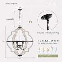 Tacdandm 315 8Light Farmhouse Chandelier For Dining Room Vintage Rustic White Wood Pendant Light Fixtures Globe Hanging Ceil