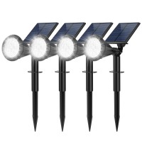 Fratink Solar Spot Lights Outdoor 14 Led Outdoor Solar Lights For Yard 4 Mode Solar Spotlights With Auto Onoff 2In1 Waterp