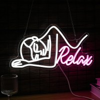 Dimmable Relax Neon Sign Led Woman Relax Neon Light For Wall Decor White Pink Lady Body Neon Wall Light Up Sign For Beauty Salon