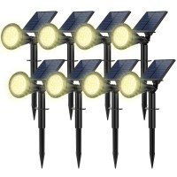 Fratink Solar Spot Lights Outdoor 8 Pack Solar Lights Outdoor 4 Lighting Mode Solar Spotlights With Auto Onoff 2In1 Waterp