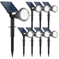 Fratink Solar Spot Lights Outdoor 14 Led Outdoor Solar Lights For Yard 4 Mode Solar Spotlights With Auto Onoff 2In1 Waterp