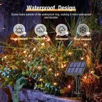 4 Pack Solar Halloween String Lights Outdoor 320Led 132Ft Orange Solar Fairy Lights Outside Waterproof 8 Modes Solar Powered