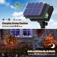 4 Pack Solar Halloween String Lights Outdoor 320Led 132Ft Orange Solar Fairy Lights Outside Waterproof 8 Modes Solar Powered