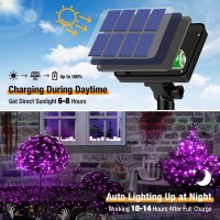 4 Pack Solar String Lights Outdoor 320Led 132Ft Halloween Solar Fairy Lights Outside Waterproof 8 Modes Purple Solar Powered