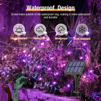 4 Pack Solar String Lights Outdoor 320Led 132Ft Halloween Solar Fairy Lights Outside Waterproof 8 Modes Purple Solar Powered