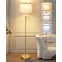 Gold Floor Lamp For Living Room Tall Standing Lamp With 3 Color Temperatures Modern Brass Floor Lamps For Reading Bedroom Offic