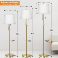 Gold Floor Lamp For Living Room Tall Standing Lamp With 3 Color Temperatures Modern Brass Floor Lamps For Reading Bedroom Offic