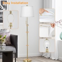 Gold Floor Lamp For Living Room Tall Standing Lamp With 3 Color Temperatures Modern Brass Floor Lamps For Reading Bedroom Offic