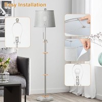 Junnai Floor Lamp For Living Room Adjustable Height Standing Lamp Dimmable Modern Floor Lamps For Bedroom Office Tall Floor Ligh