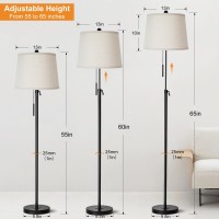 Junnai Floor Lamps For Living Room Modern Floor Lamp Adjustable Height Standing Lamp Dimmable Tall Floor Lamp For Bedroom Offi