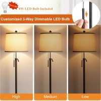 Junnai Floor Lamps For Living Room Modern Floor Lamp Adjustable Height Standing Lamp Dimmable Tall Floor Lamp For Bedroom Offi